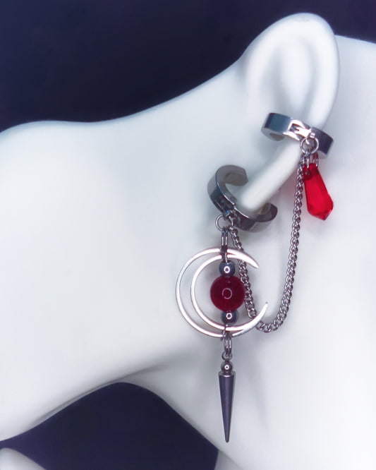 BLOODSTAINED_MOONLIGHT (EARCUFF/EARRING)