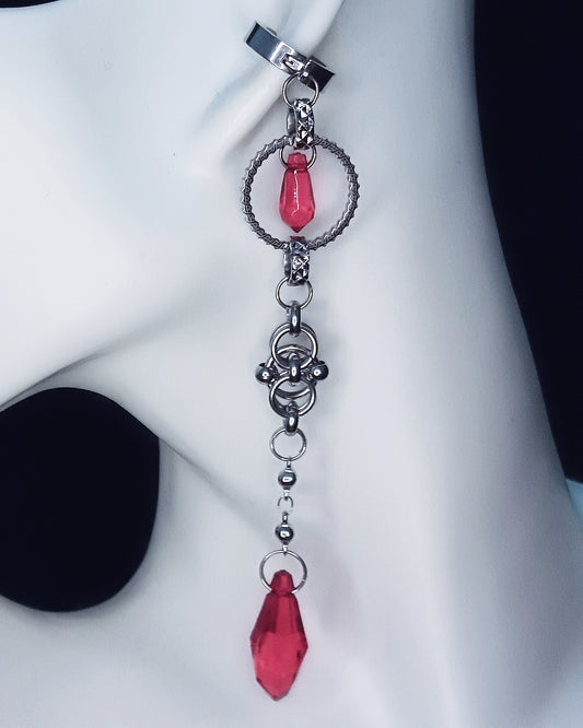 CRIMSON RAIN (EARCUFF/EARRING)
